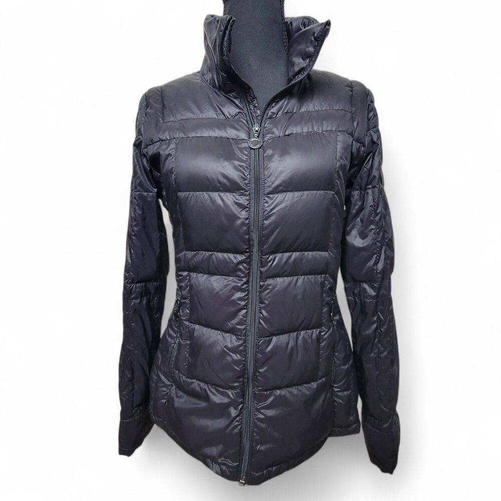 Calvin Klein Women’s Puffer Jacket Small Packable Black Premium Down Winter Warm